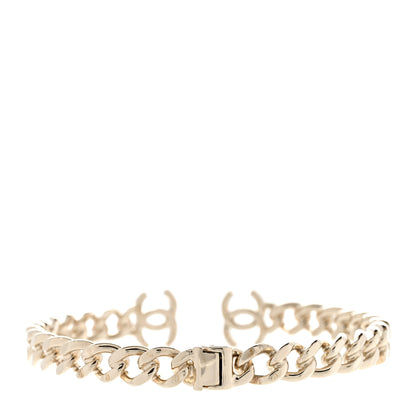 Chanel Metal CC Chain Link Choker Necklace M Gold 3 of 6