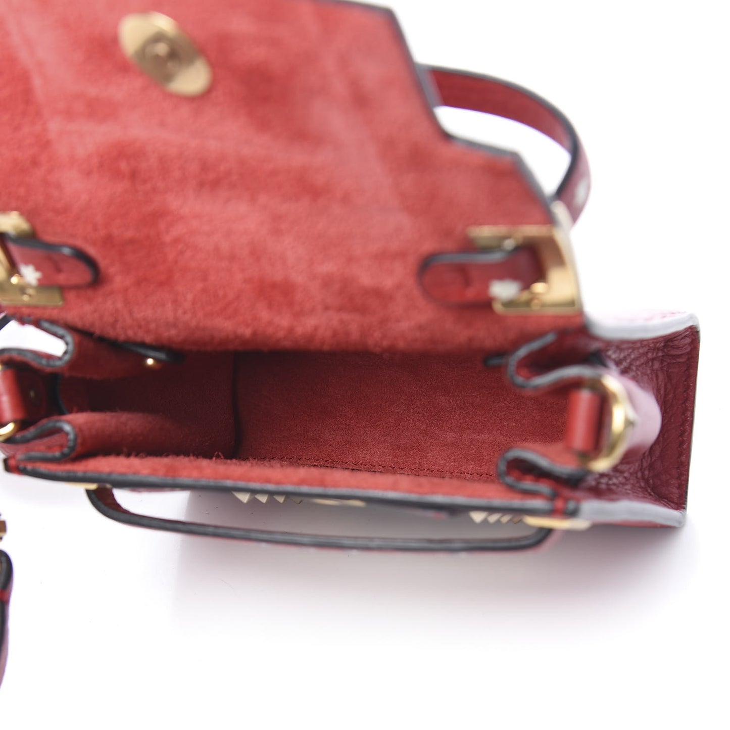 Grained Calfskin Enchanted Wonderland Micro My Rockstud Frame Bag Rosso Valentino