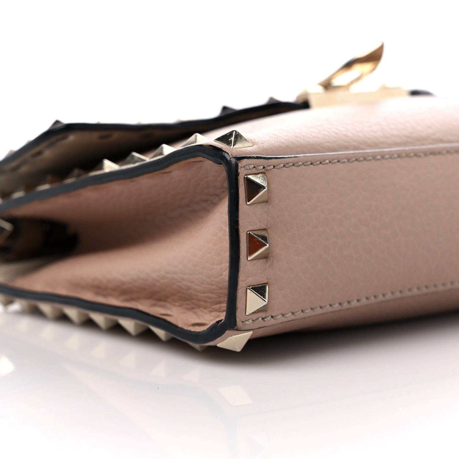 Valentino Garavani Pebbled Calfskin Medium Rockstud Flip Lock Crossbody Bag Poudre 7 of 12