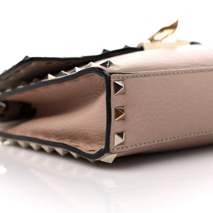 Valentino Garavani Pebbled Calfskin Medium Rockstud Flip Lock Crossbody Bag Poudre 7 of 12