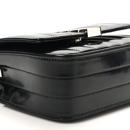 Saint Laurent Patent Calfskin Matelasse Monogram Small Vicky Chain Bag Black 8 of 9