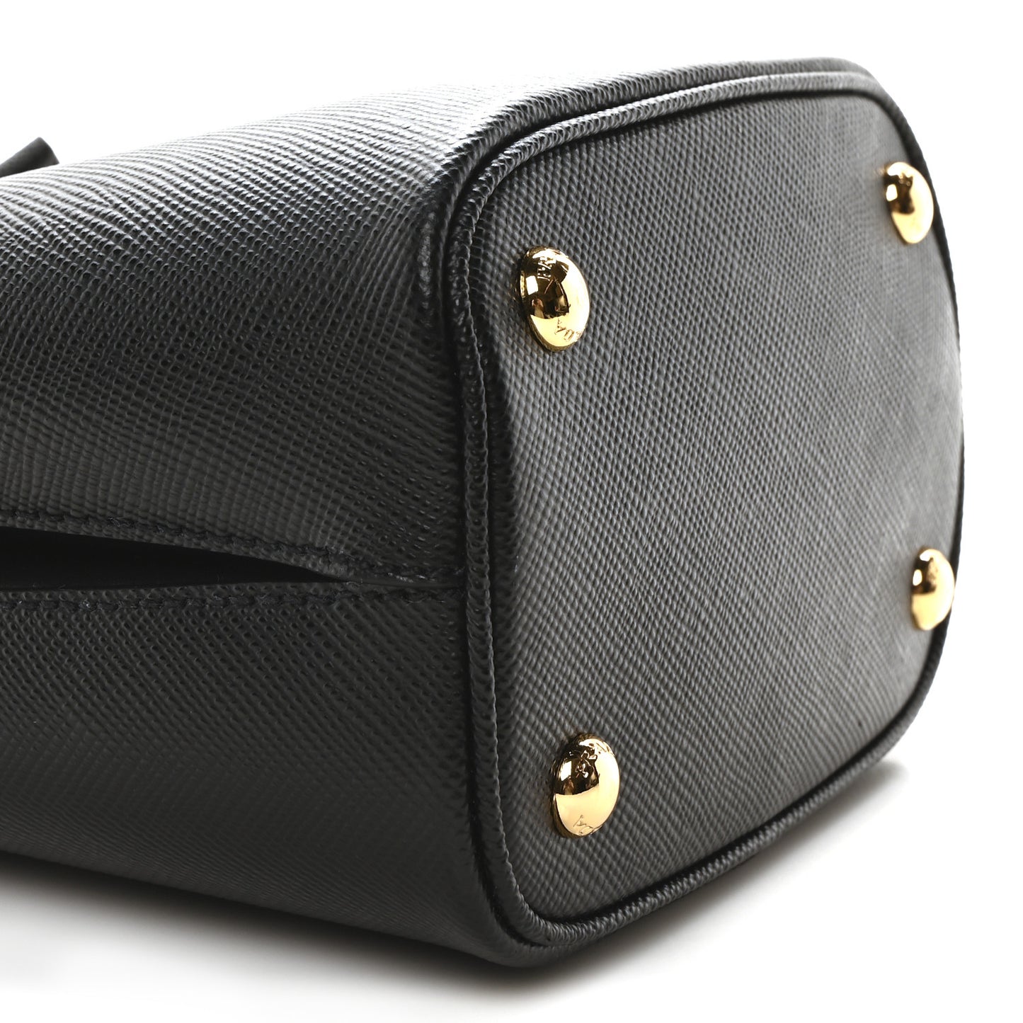 Saffiano Cuir Small Panier Bucket Bag Black Fuoco