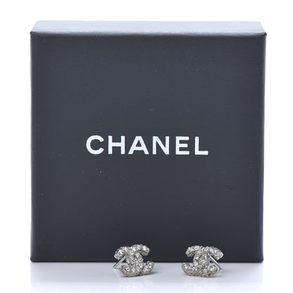 Chanel Crystal Mini Timeless CC Earrings Silver 5 of 5
