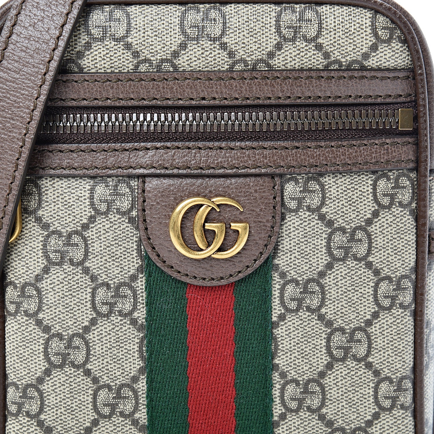 Gucci GG Supreme Monogram Web Mini Ophidia Messenger Brown 7 of 10