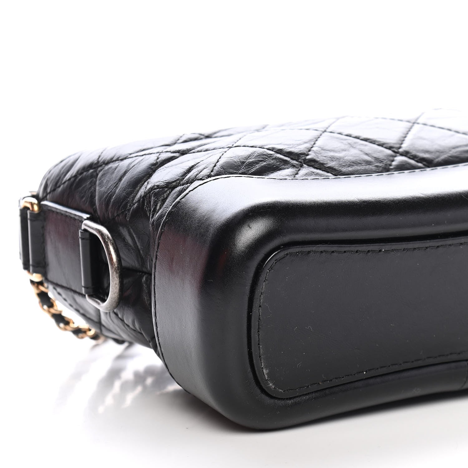 Chanel Aged Calfskin Quilted Small Gabrielle Hobo Black 8 of 9