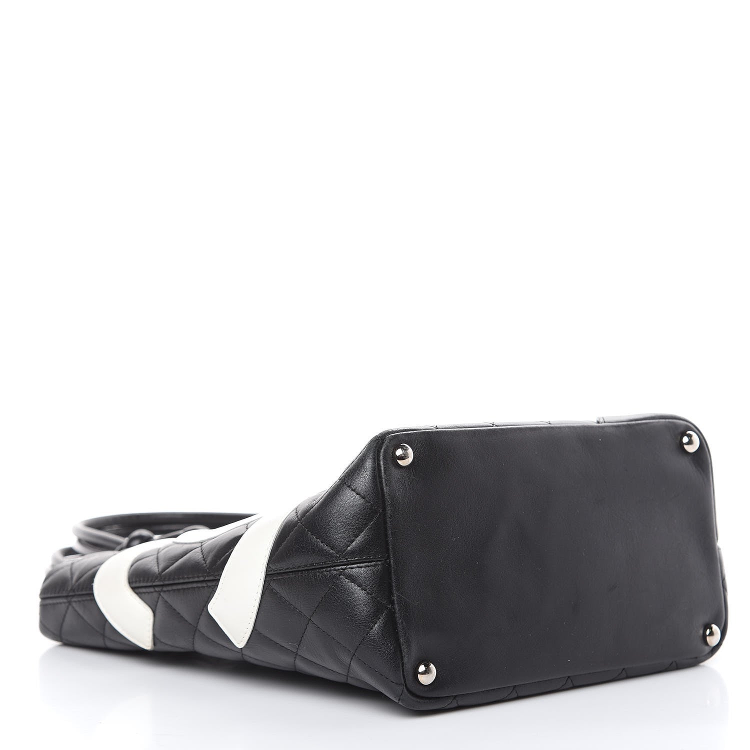 Chanel Calfskin Quilted Medium Cambon Tote Black White 4 of 17
