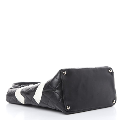 Chanel Calfskin Quilted Medium Cambon Tote Black White 4 of 17