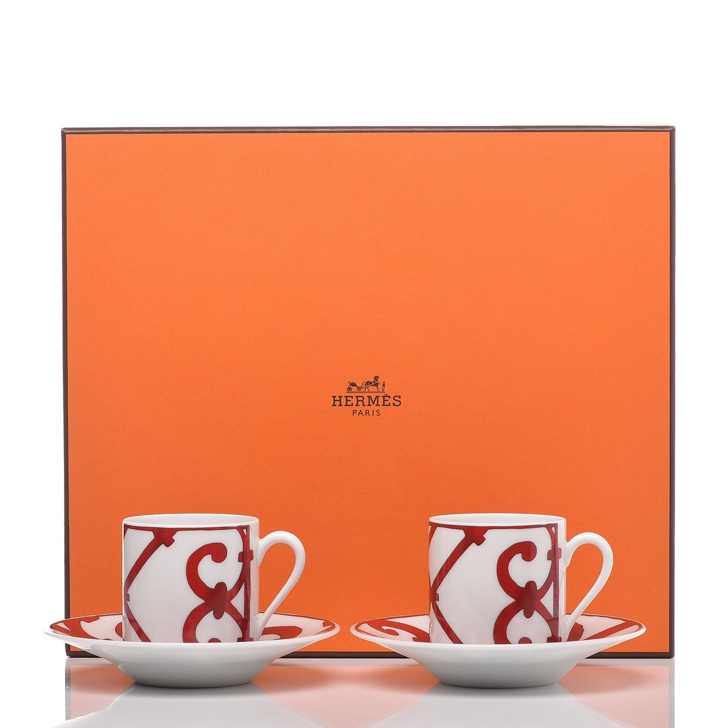 Porcelain Balcon du Guadalquivir Tea Cup and Saucer Set of 2