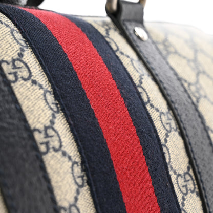 Gucci GG Supreme Monogram Textured Dollar Calfskin Web Medium Ophidia Duffle Bag Beige Blue 12 of 12