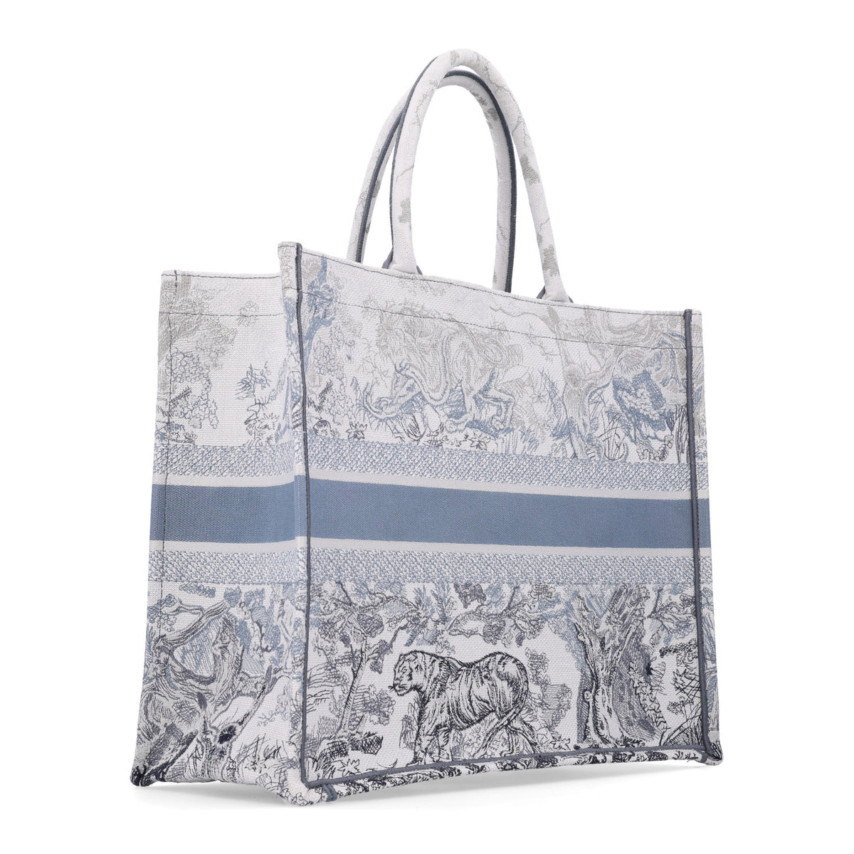 Christian Dior Gradient Canvas Embroidered Large Dioriviera Toile De Jouy Book Tote Blue 3 of 10