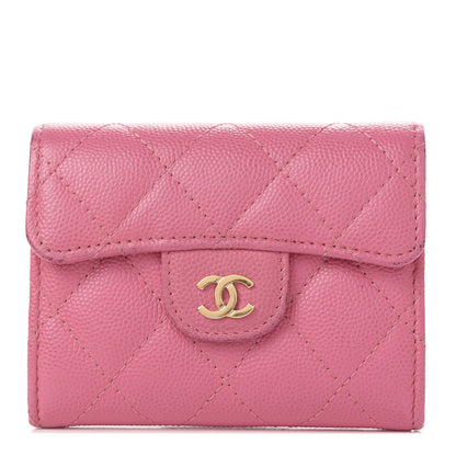 Chanel Iridescent Caviar Quilted Flap Card Holder Wallet Pink 1 of 9