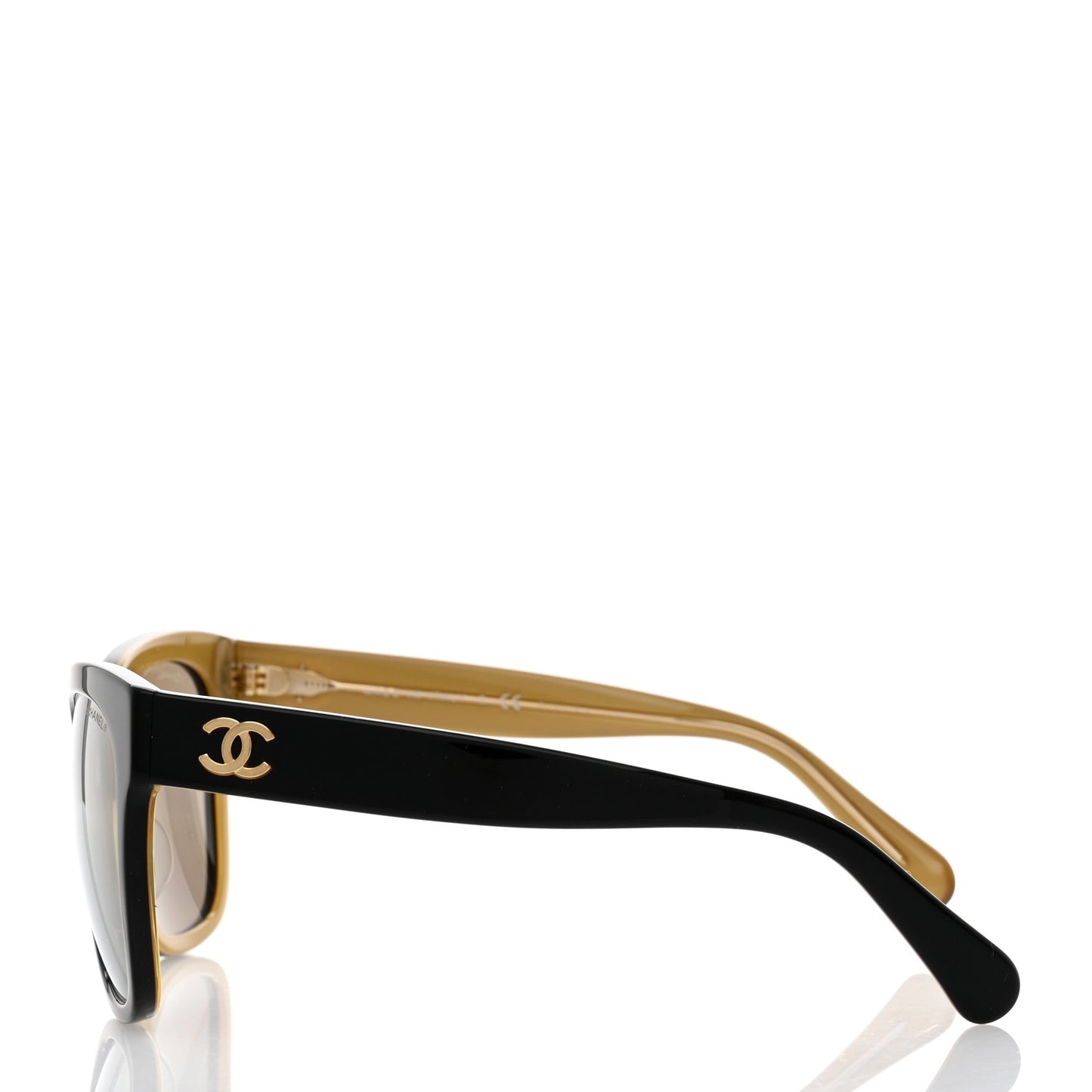 Acetate Mirrored Runway Square Sunglasses 5380-A Black Gold