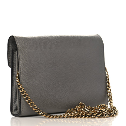 Gucci Cellarius Calfskin GG Marmont Chain Wallet Deep Grey 3 of 9
