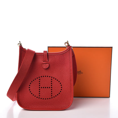 Hermes Taurillon Clemence Evelyne TPM Rouge Casaque 8 of 8