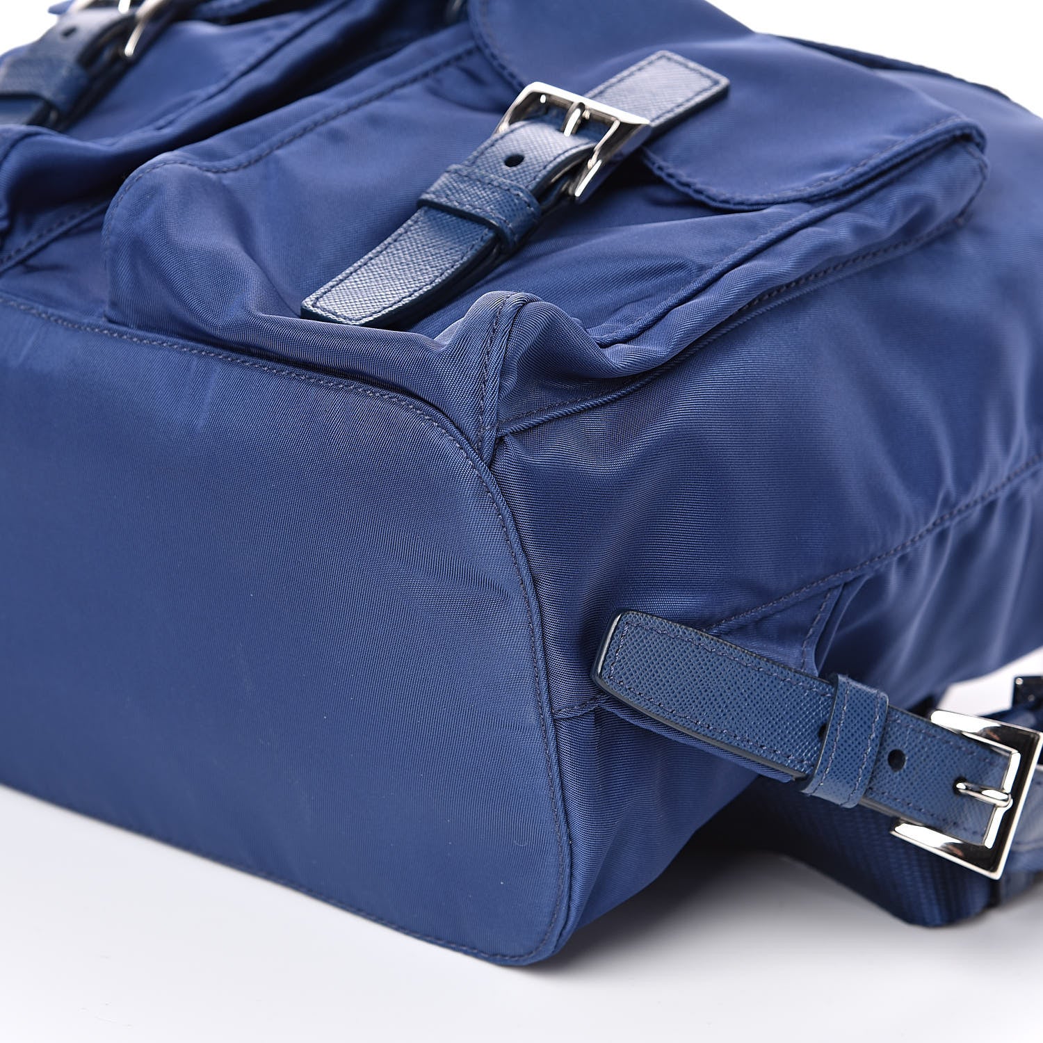 Prada Tessuto Nylon Saffiano Vela Backpack Bleuette 11 of 11