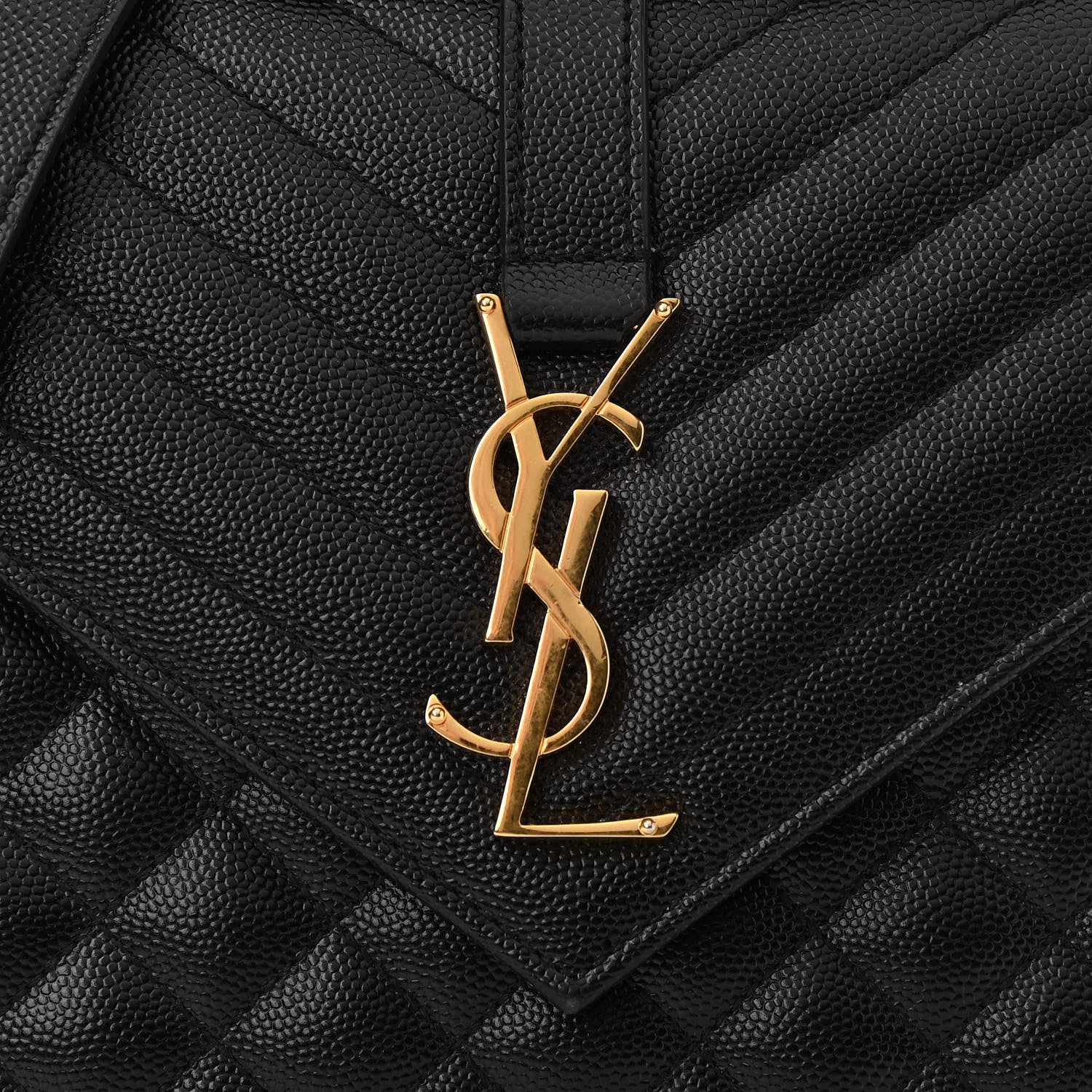 Saint Laurent Grain De Poudre Textured Mixed Matelasse Triquilt Medium Monogram Satchel Black 7 of 10