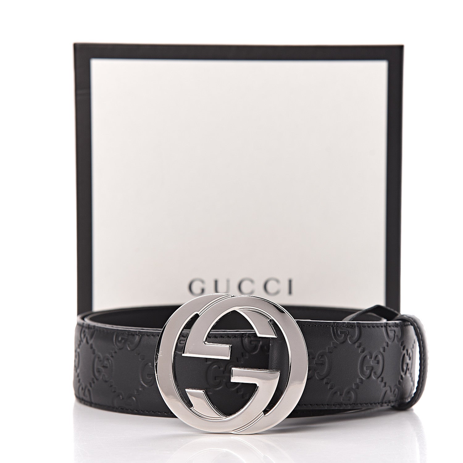 Gucci Guccissima Signature Interlocking G 40mm Belt 95 38 Black 7 of 7