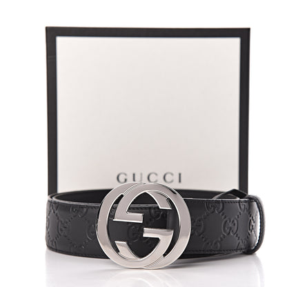 Gucci Guccissima Signature Interlocking G 40mm Belt 95 38 Black 7 of 7