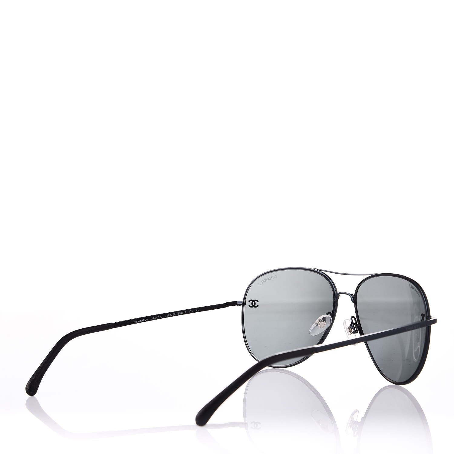 Chanel Aviator CC Sunglasses 4189-T-Q Black 4 of 8