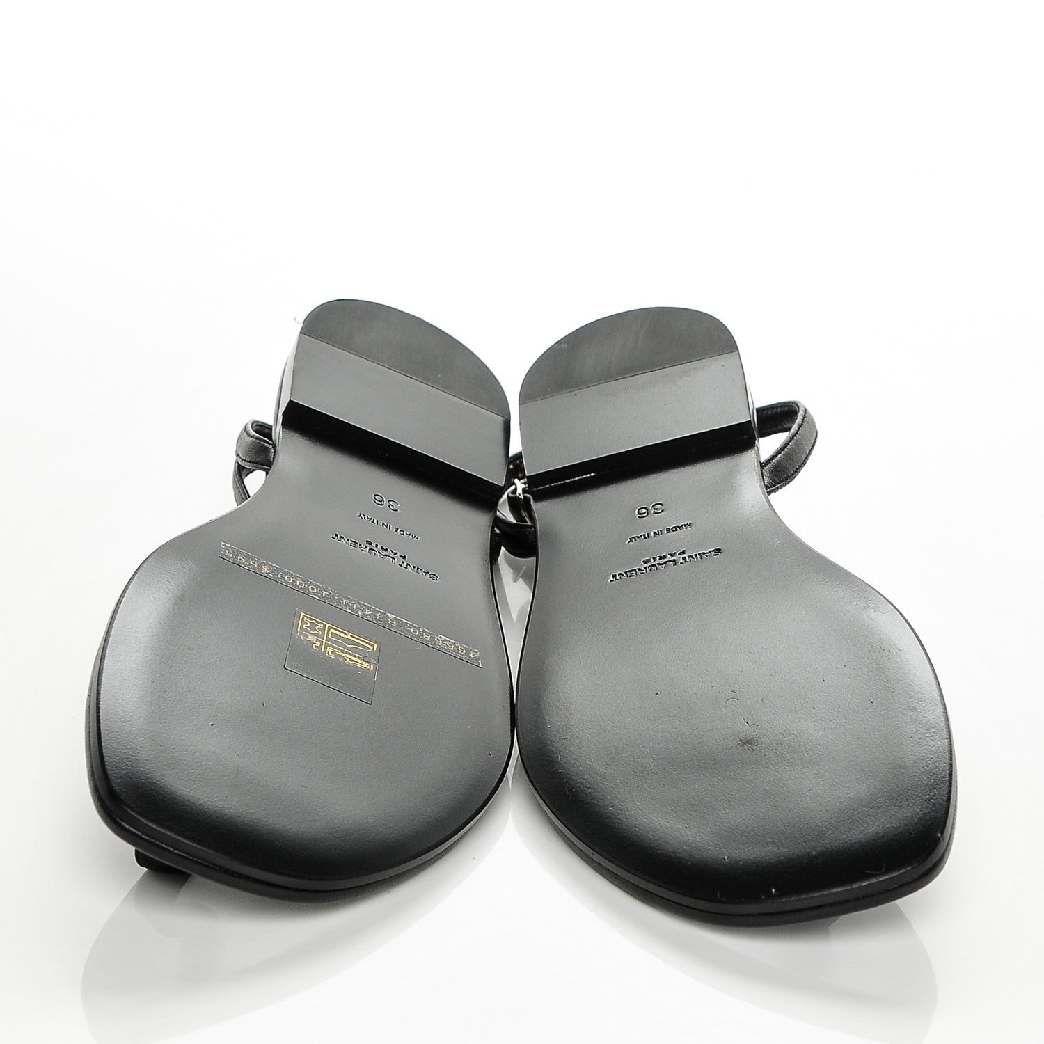 Saint Laurent Calfskin Nu Pieds 05 Sandals 36 Black 5 of 7
