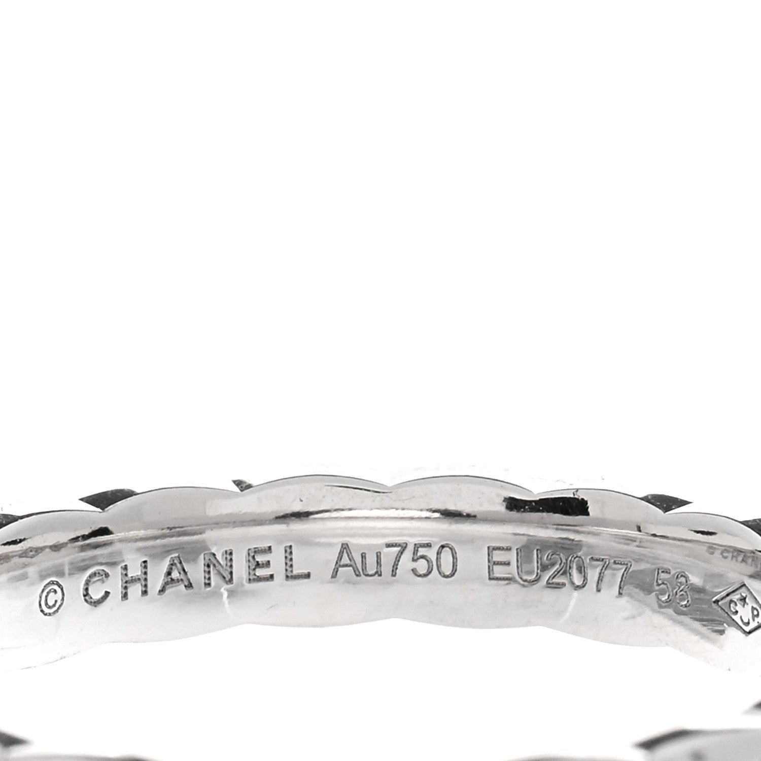 Chanel 18K White Gold Mini Coco Crush Ring 58 8.25 5 of 5