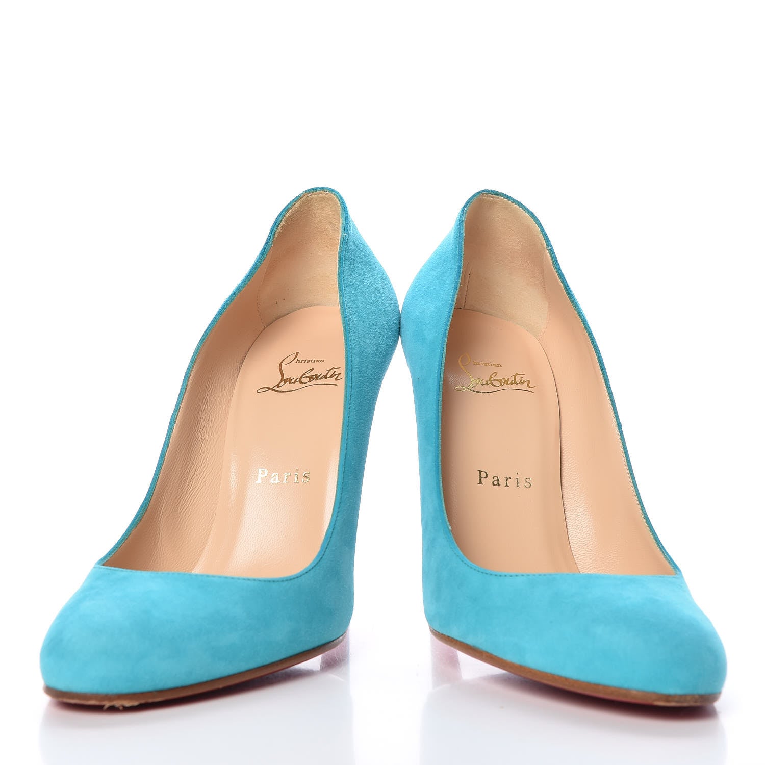 Christian Louboutin Suede Ron Ron 100 Pumps 39 Turquoise 6 of 12