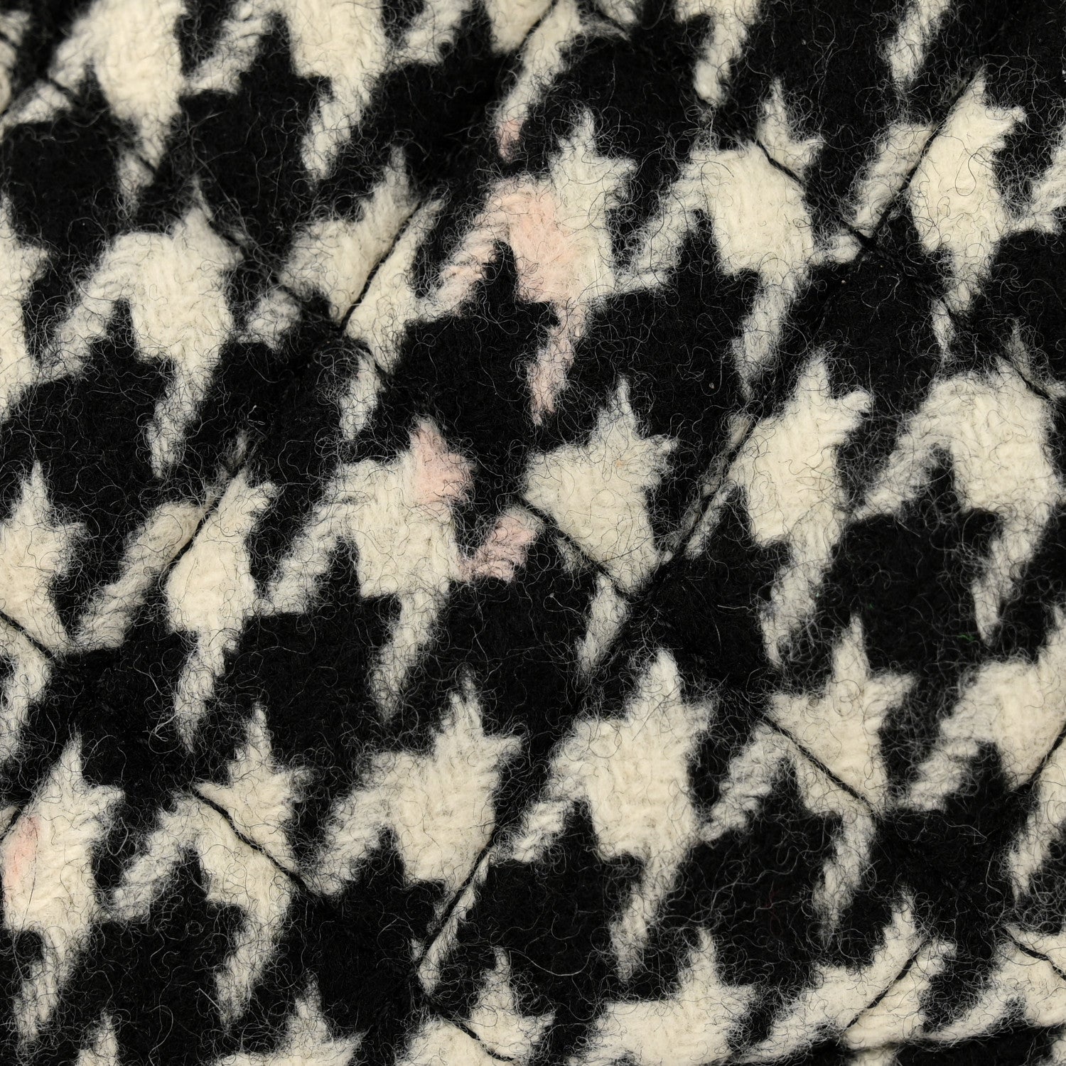 Chanel Tweed Houndstooth Quilted Nano Kelly Shopper Black White 12 of 12