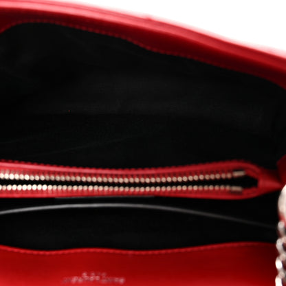Saint Laurent Calfskin Y Quilted Monogram Small Loulou Chain Satchel Red 5 of 10