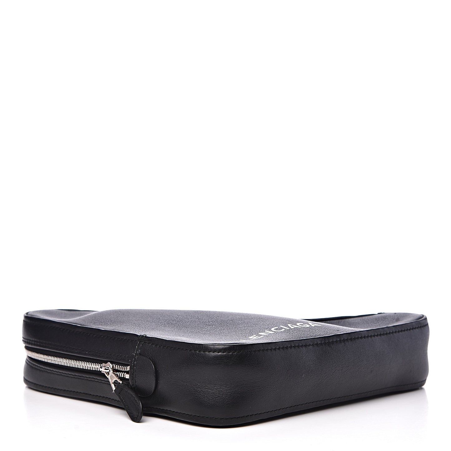 Calfskin M Triangle Pouch Black