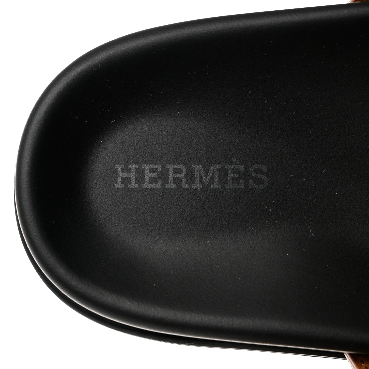 Hermes Suede Goatskin Womens Chypre Sandals 37 Naturel 7 of 9