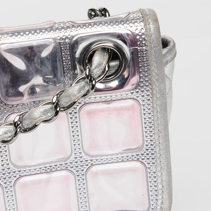 Chanel Vinyl Large Ice Cube Flap Silver 12 of 15
