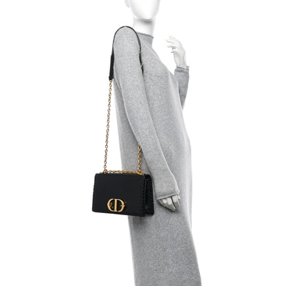 Christian Dior Calfskin Braided 30 Montaigne Chain Flap Bag Black 2 of 10