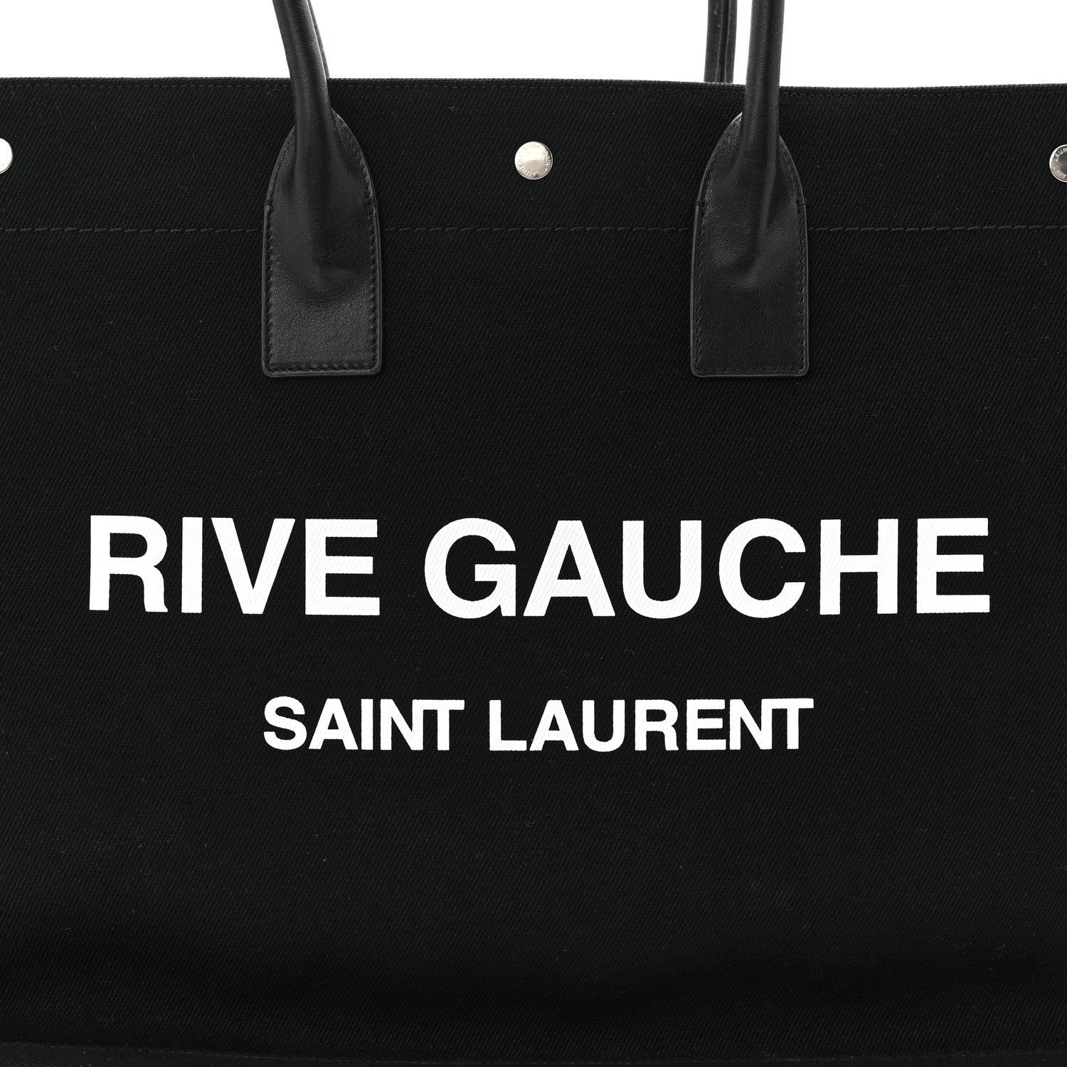 Saint Laurent Linen Calfskin Rive Gauche Tote Black 15 of 21