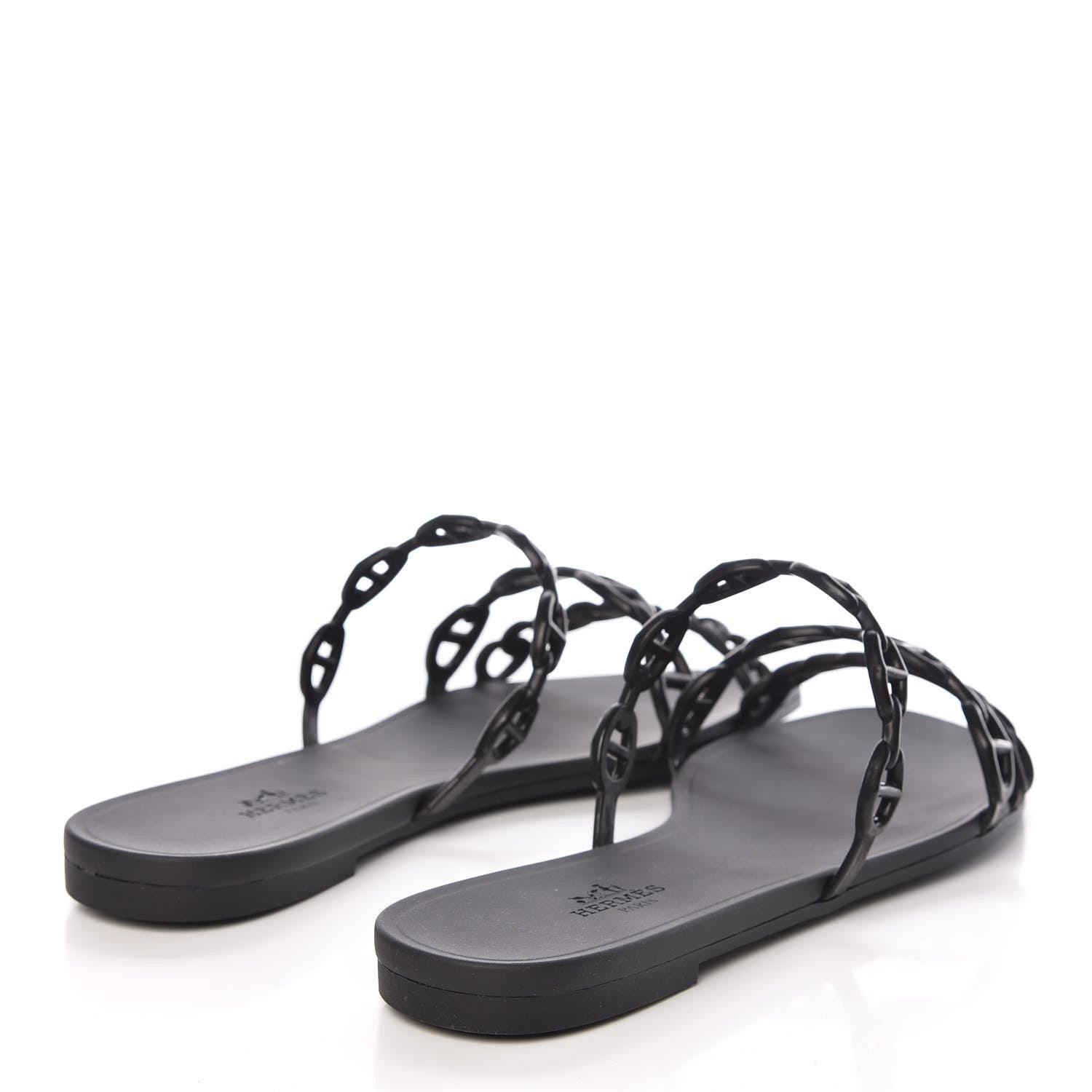 Hermes Rubber Chaine d'Ancre Rivage Sandals 37 Black 4 of 8