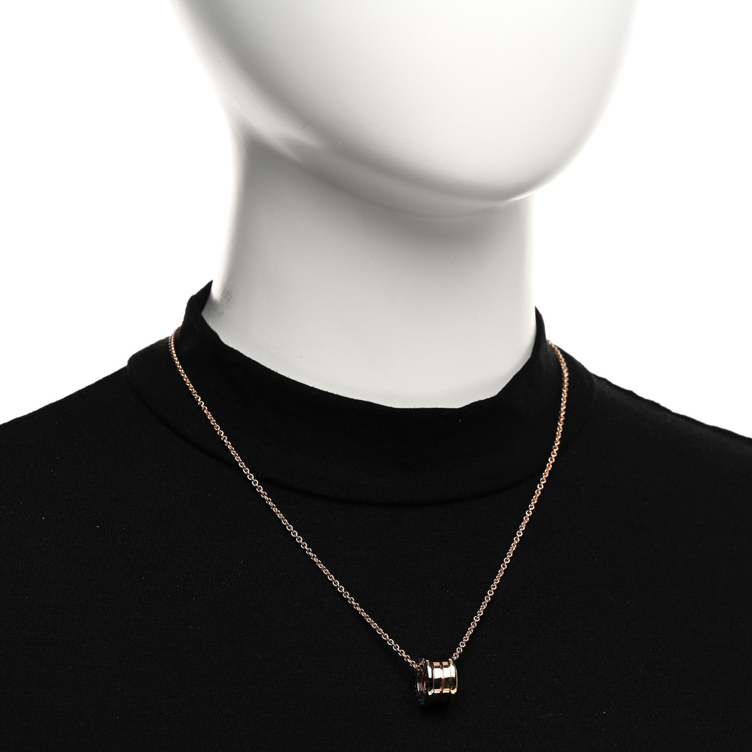 Bulgari 18K Rose White Yellow Gold B.Zero1 Pendant Necklace 2 of 6