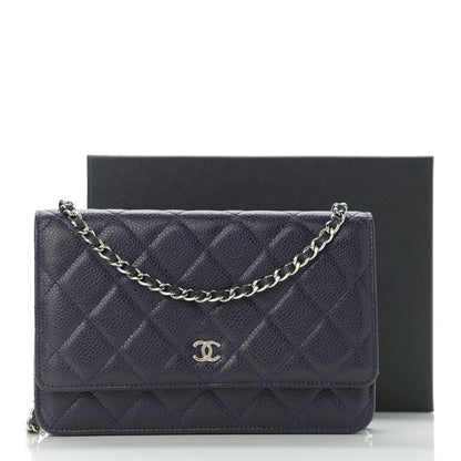 Chanel Caviar Quilted Wallet On Chain WOC Navy Blue 13 of 13