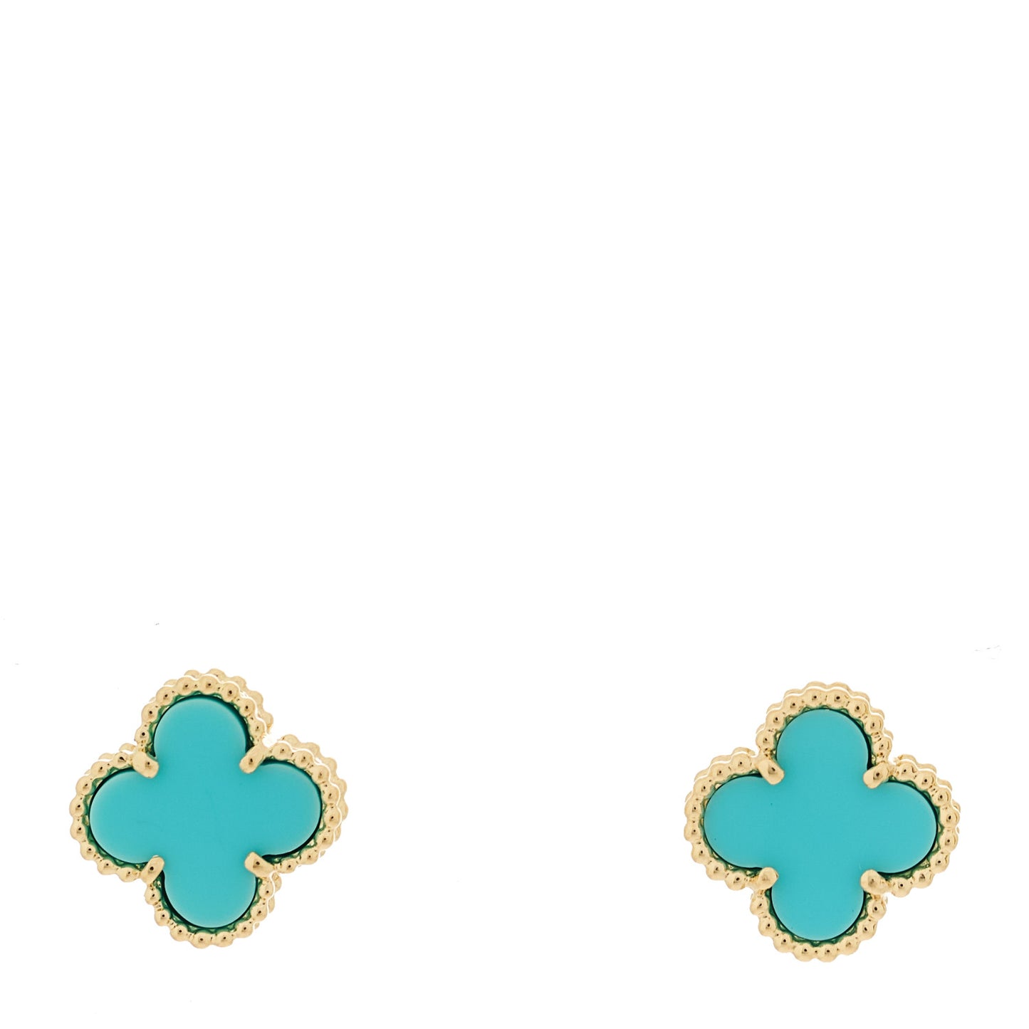 18K Yellow Gold Turquoise Sweet Alhambra Earrings