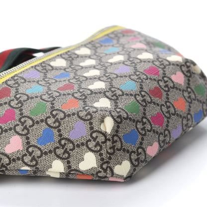 Gucci Soft GG Supreme Monogram Hearts Web Childrens Belt Bag Beige Ebony Multicolor Freesia 5 of 10