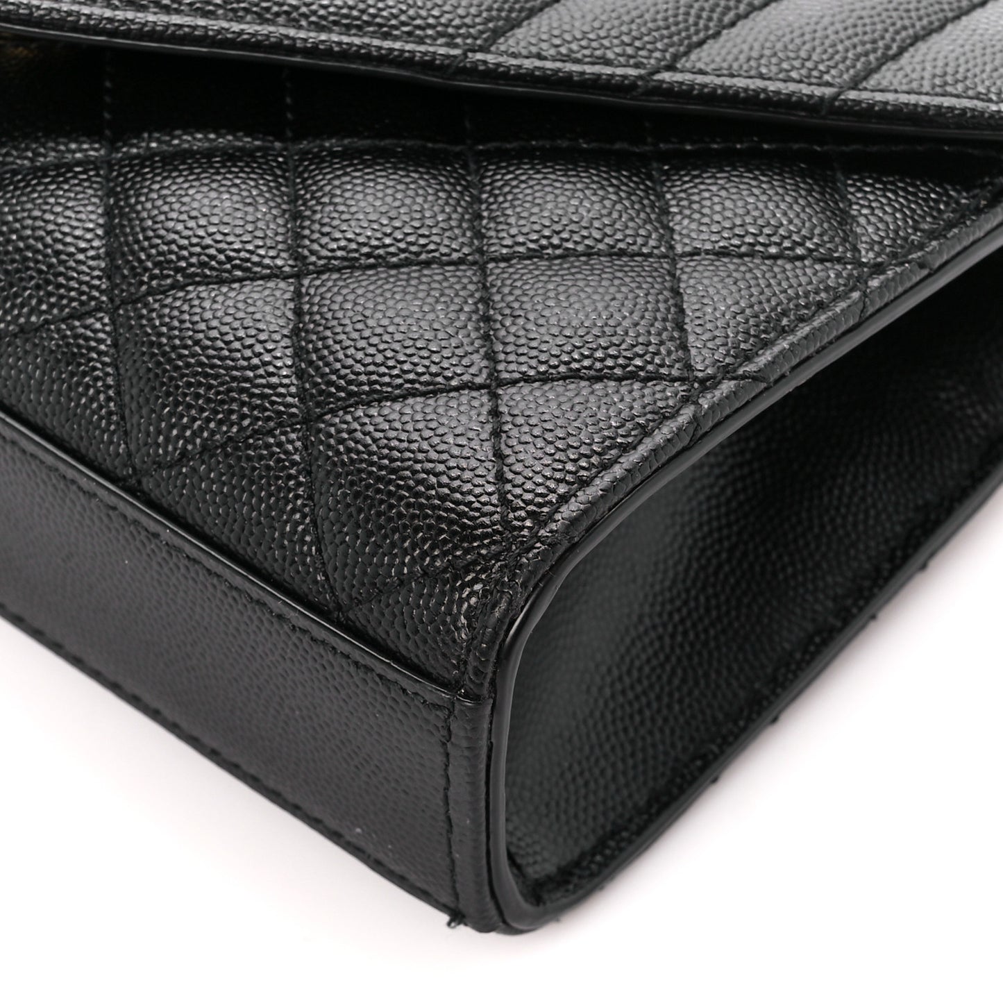 Grain De Poudre Textured Mixed Matelasse Triquilt Small Monogram Satchel Black