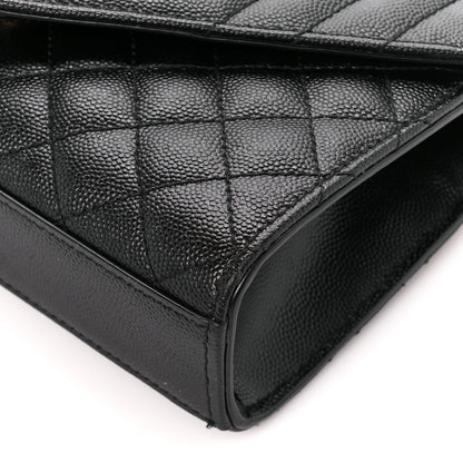Saint Laurent Grain De Poudre Textured Mixed Matelasse Triquilt Small Monogram Satchel Black 11 of 11