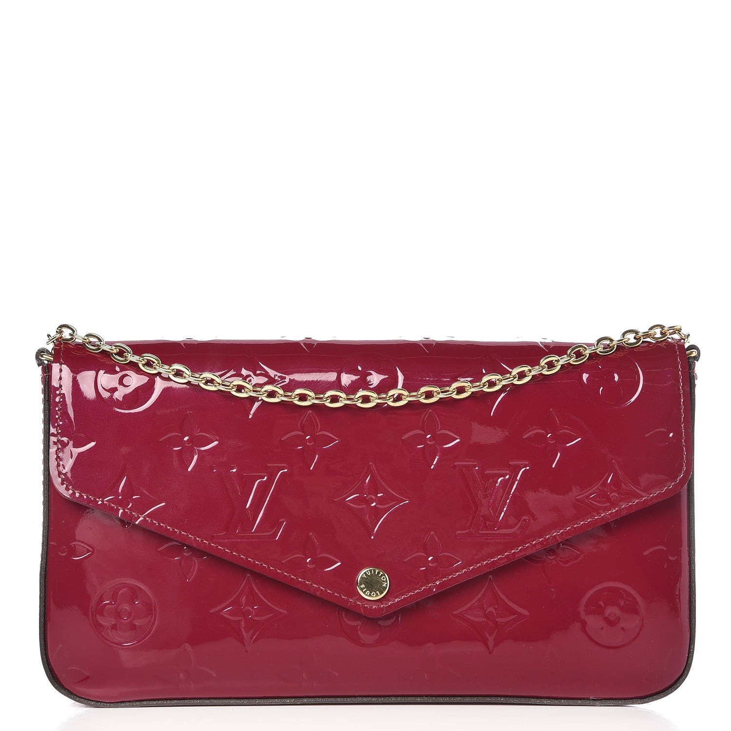 Louis Vuitton Vernis Felicie Chain Wallet Magenta 1 of 9
