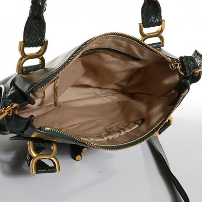Chloe Calfskin Python Medium Marcie Satchel Green Blue 5 of 18