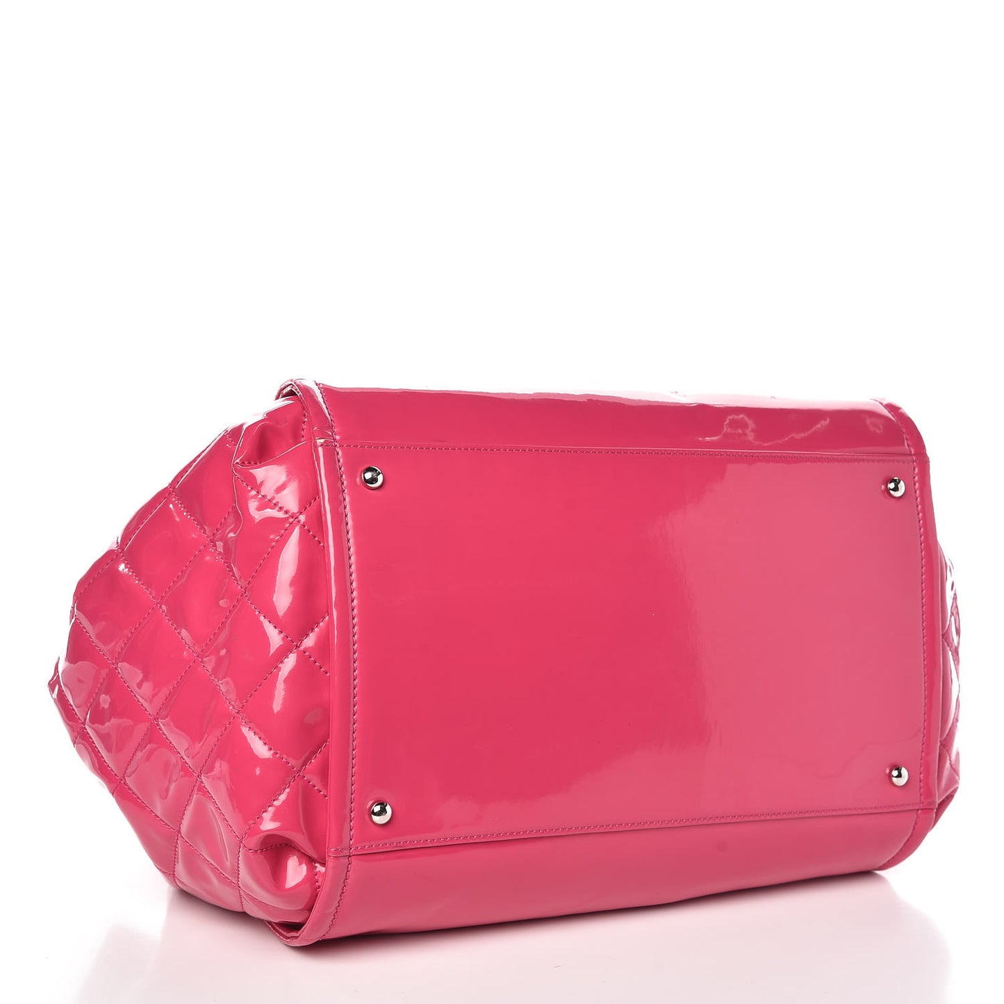 Vinyl Lipstick Ligne Accordion Tote Pink