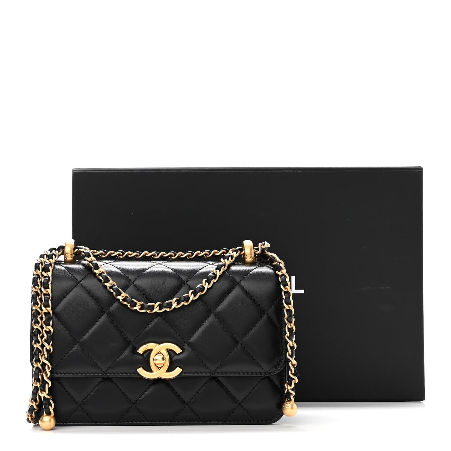 Calfskin Quilted Mini Perfect Fit Flap Black