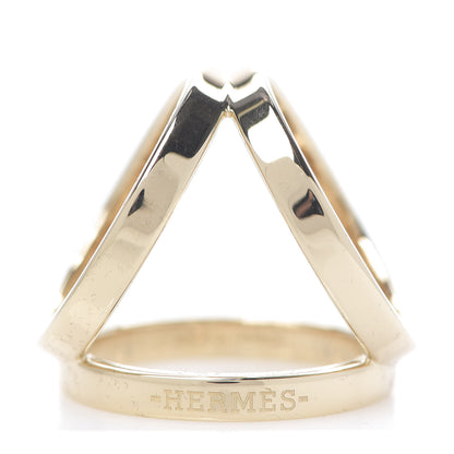 Hermes Permabrass Gold Plated Trio Scarf Ring 1 of 5