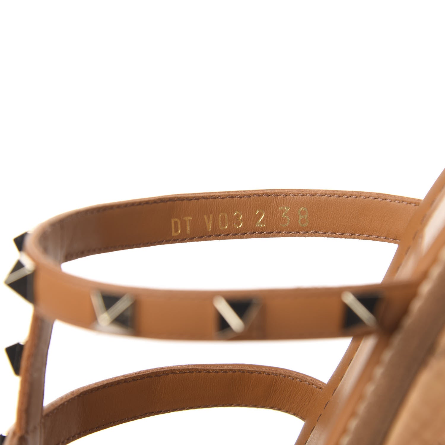 Valentino Garavani Calfskin Cork Rockstud Caged 30/50mm Platform Sandals 38 Tan 7 of 9