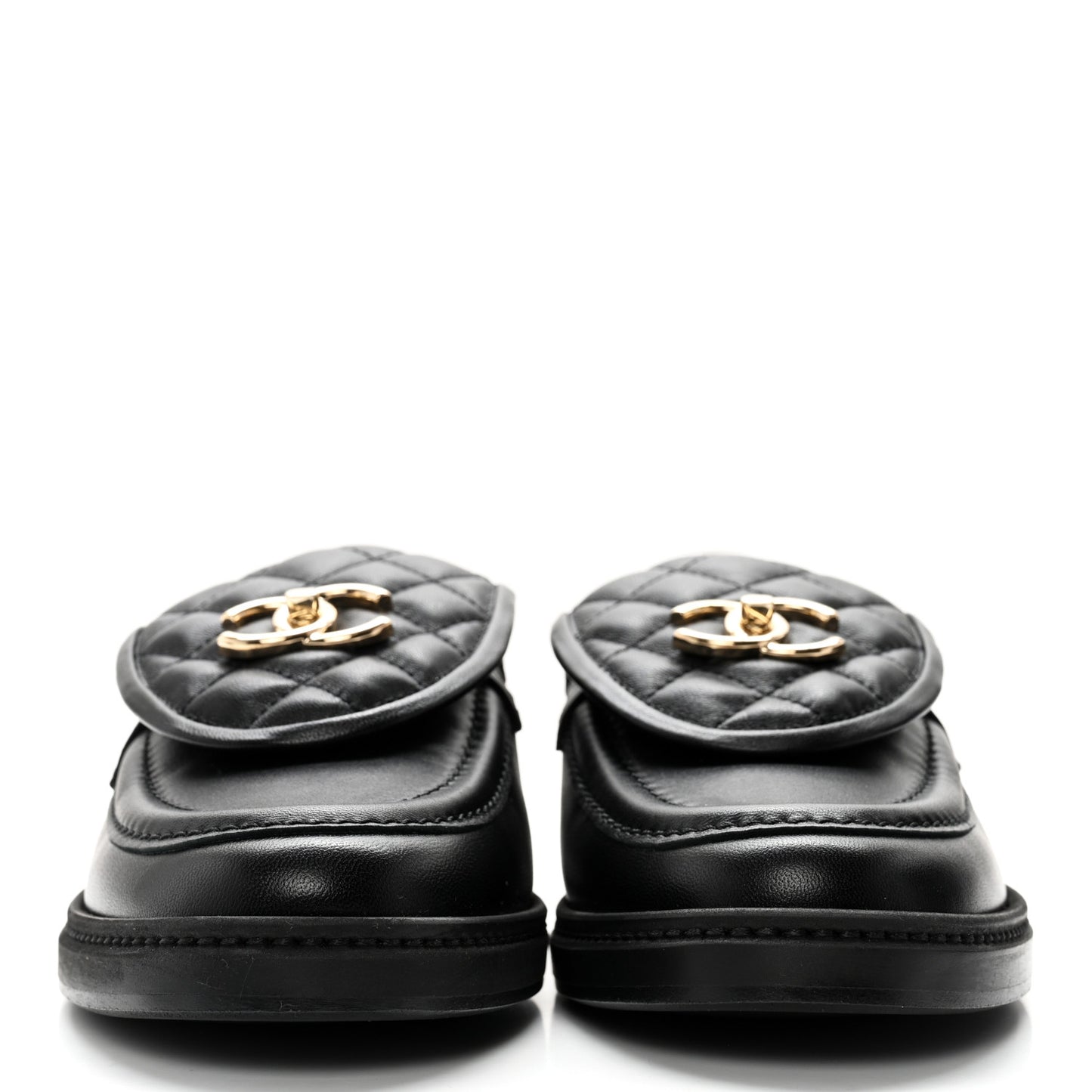Lambskin Quilted CC Turnlock Loafers 39.5 Black