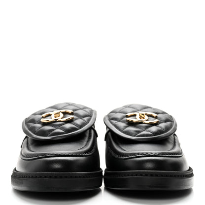 Chanel Lambskin Quilted CC Turnlock Loafers 39.5 Black 2 of 10