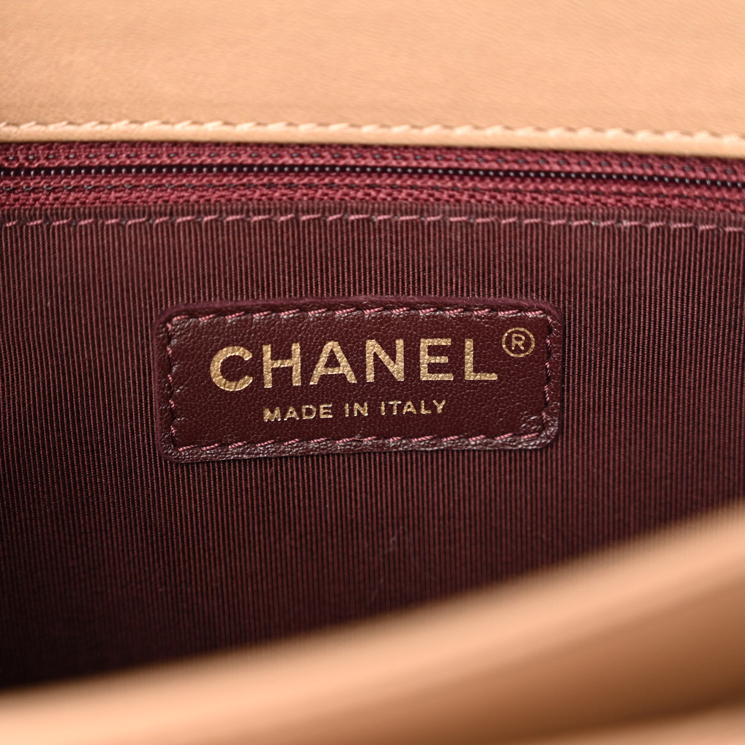 Chanel Shiny Lambskin Quilted Around The Corner Flap Beige 6 of 10