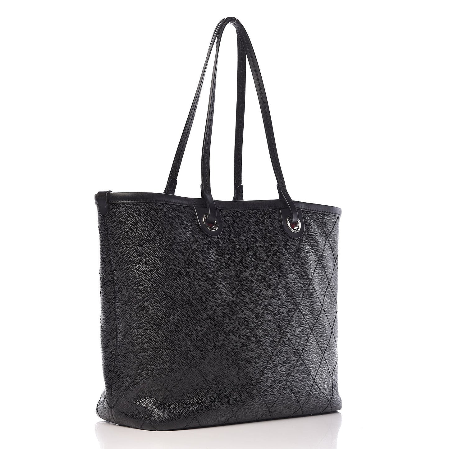 Grained Calfskin Shopping Fever Tote Black